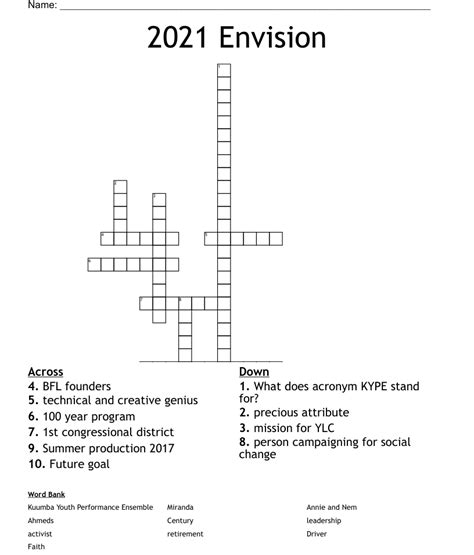 envisioning crossword